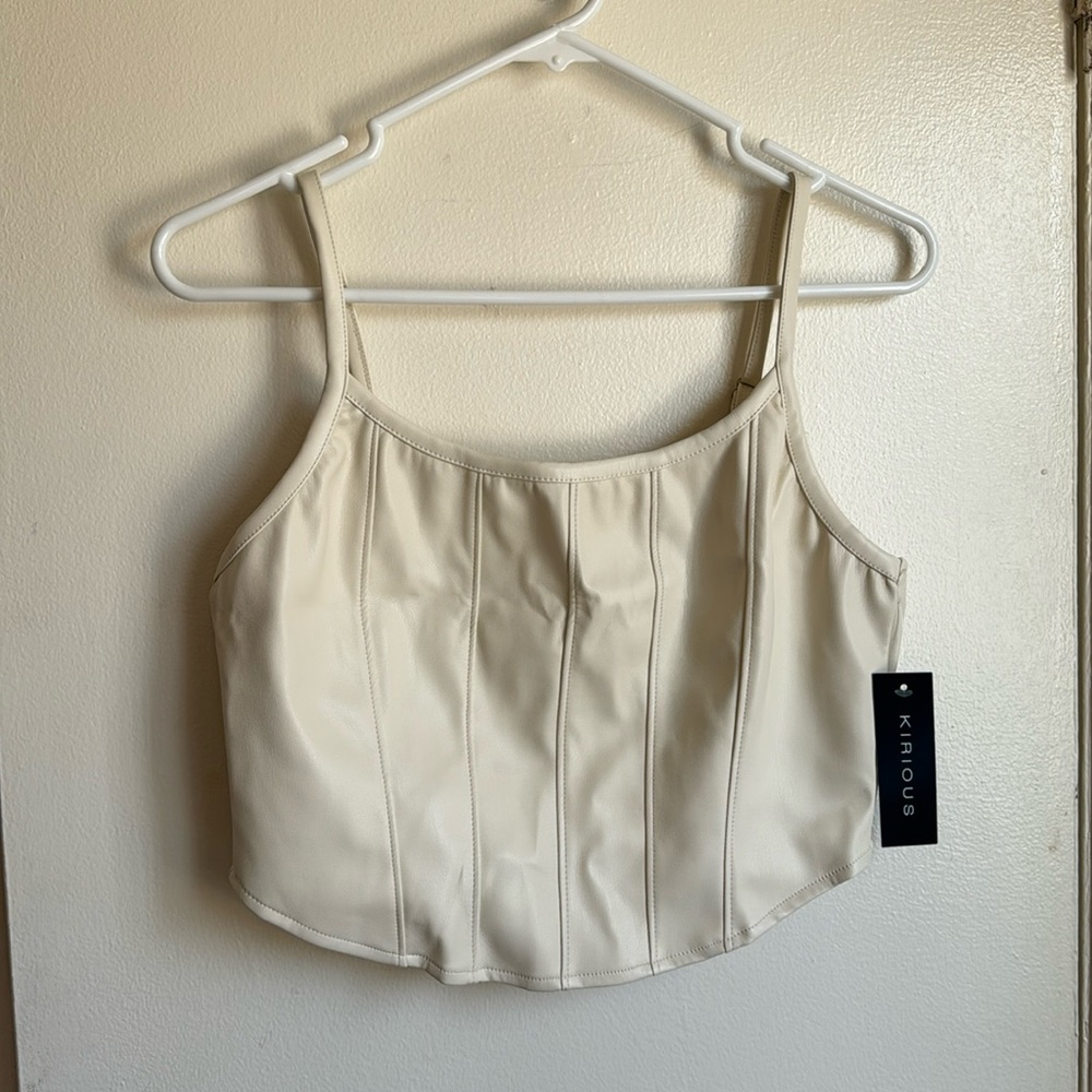 Kirious Los Angeles Faux Leather Crop Top size L
